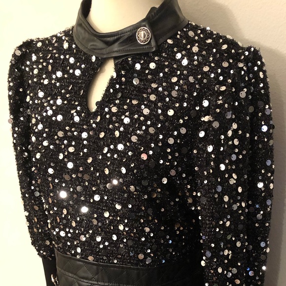 π₯Exquisite NEW Love The Queen Sequins Faux Leather Dressπ₯π₯π₯ - Picture 6 of 8